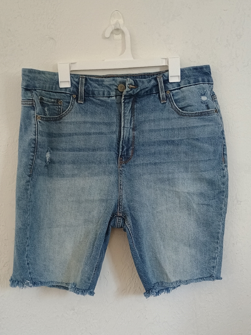 Terra & Sky Light Blue Distressed Denim Cutoff Shorts